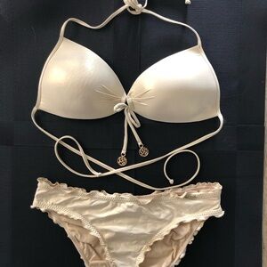 Luli Fama Golden Triangle Bikini Set L Top XL Bottoms